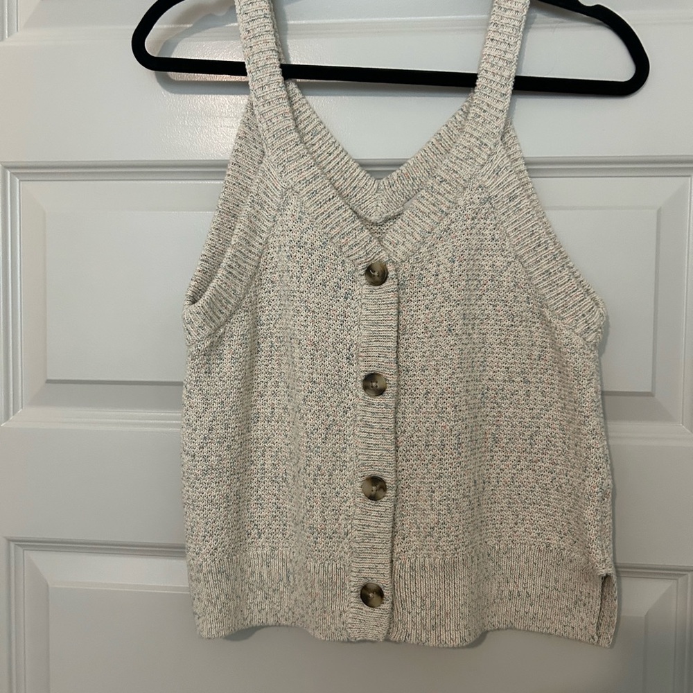 Rainbow Marled Wakefield Button-Front Sweater Tank